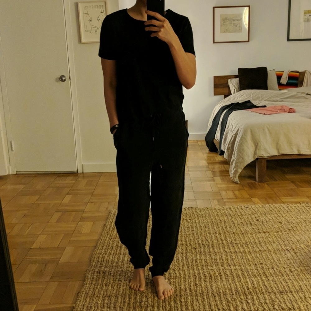 cos minimalist relaxed black jumpsuit XS